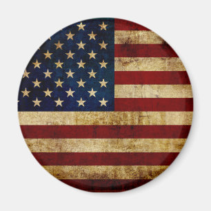 USA / Grunged Flagge Magnet