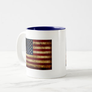 USA / Grunged Flagge Zweifarbige Tasse