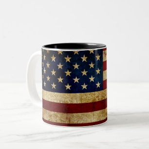 USA / Grunged Flagge Zweifarbige Tasse