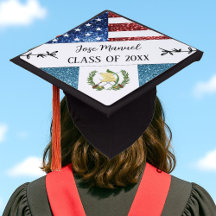 USA Guatemala flag sparkles Custom Name Classe de