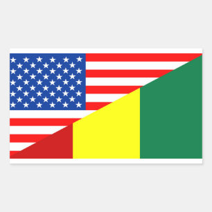usa Guinea Country Halbfahne America Symbol Rechteckiger Aufkleber