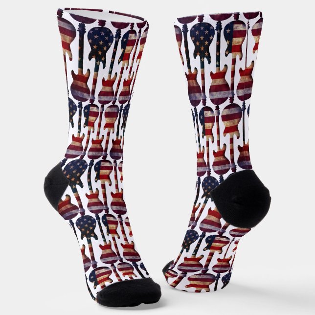 USA Guitars Patriotic Socken (Gewinkelt)