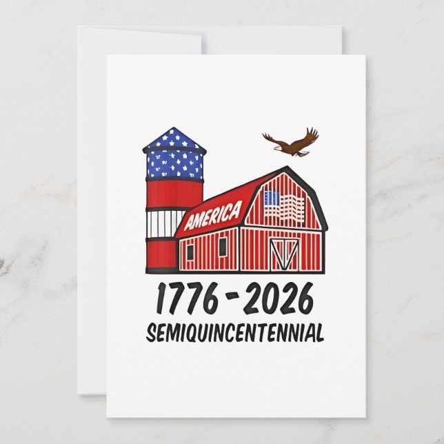 USA Halbjahrhundertealter 250 Jahre 1776-2026 Einladung (Vorderseite)