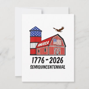 USA Halbjahrhundertealter 250 Jahre 1776-2026 Mitteilungskarte