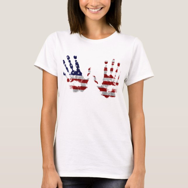 USA Hände T-Shirt (Vorderseite)