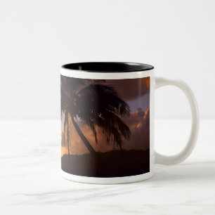 USA, Hawaii, Kauai, farbiger Sonnenaufgang in eine Zweifarbige Tasse