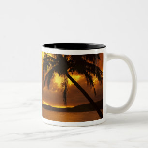 USA, Hawaii, Kauai, farbiger Sonnenaufgang in eine Zweifarbige Tasse