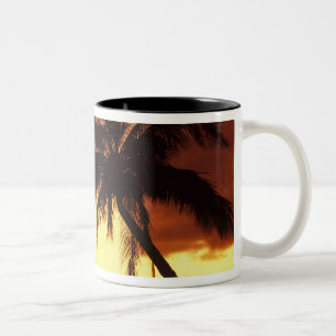 USA, Hawaii, Maui, farbiger Sonnenuntergang in ein Zweifarbige Tasse