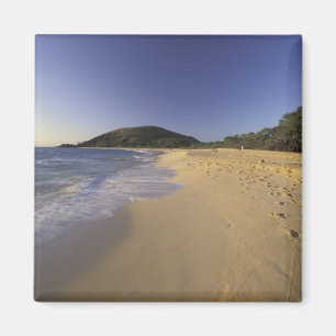USA, Hawaii, Maui, Fußspuren im Sand, Makena Magnet