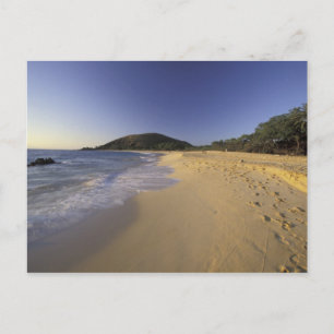 USA, Hawaii, Maui, Fußspuren im Sand, Makena Postkarte