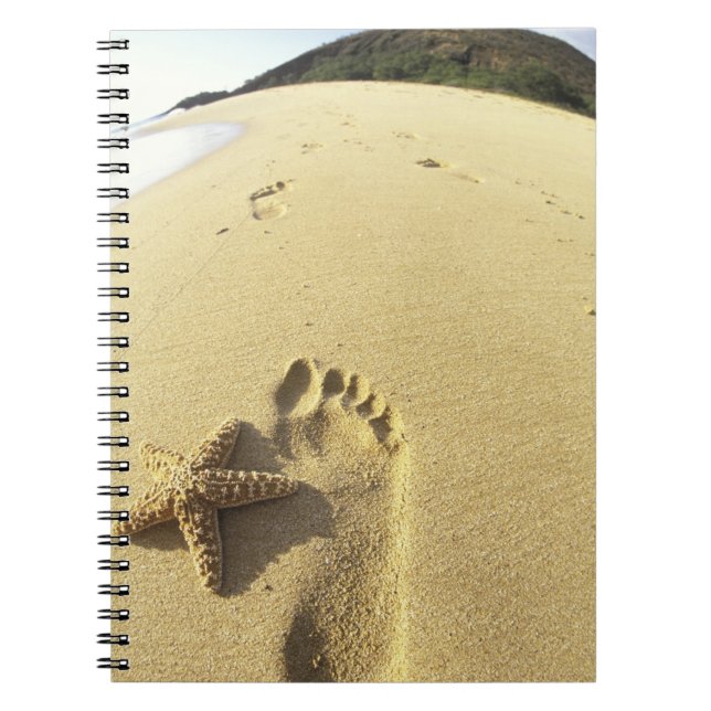 USA, Hawaii, Maui, Makena Beach, Footprint und Notizblock (Vorderseite)