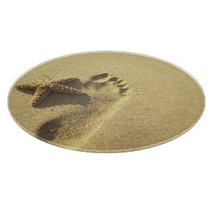 USA, Hawaii, Maui, Makena Beach, Fußabdruck und Schneidebrett