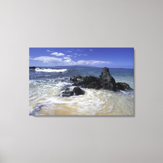 USA, Hawaii, Maui, Maui, Makena Beach, Surf on Leinwanddruck (Vorderseite)