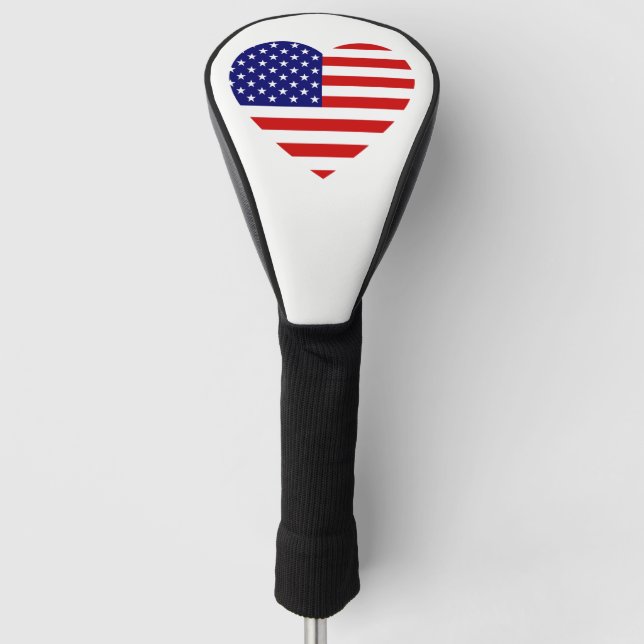USA Heartflagge Golf Headcover (Vorderseite)