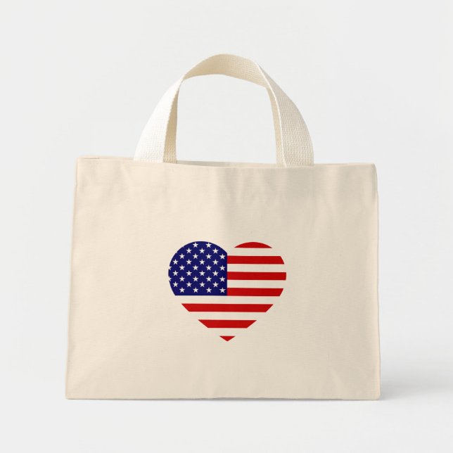 USA Heartflagge Mini Stoffbeutel (Vorne)