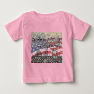 USA Heros God segne unsere Truppen mit Kreuz, Vint Baby T-shirt