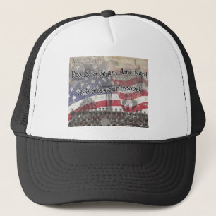 USA Heros God segne unsere Truppen mit Kreuz, Vint Truckerkappe