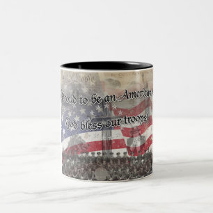 USA Heros God segne unsere Truppen mit Kreuz, Vint Zweifarbige Tasse