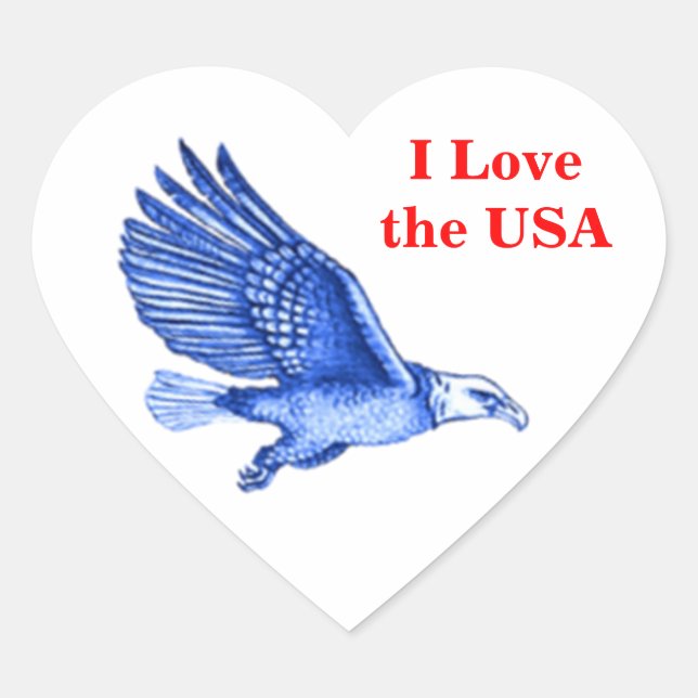USA Herz-Aufkleber (Vorderseite)