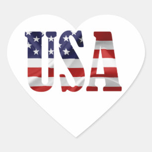 USA Herz-Aufkleber