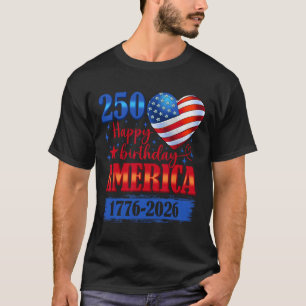 Usa Herzen 1776 2026 4. Juli 250. Geburtstag Usa 2 T-Shirt