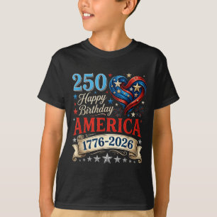 USA Herzen 1776 2026 4. Juli 250. Geburtstag USA T-Shirt