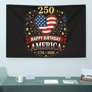 USA-Herzen 1776 2026 4. Juli Banner