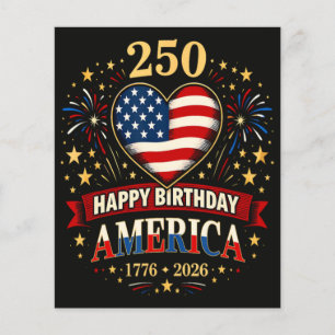 USA-Herzen 1776 2026 4. Juli Flyer