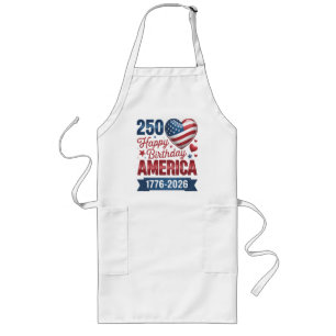 USA Herzen 1776 2026 4. Juli Lange Schürze
