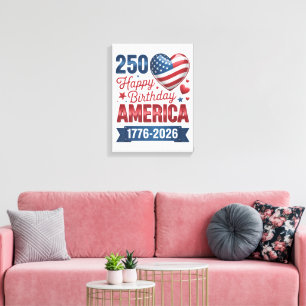 USA Herzen 1776 2026 4. Juli Leinwanddruck