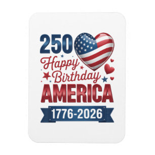 USA Herzen 1776 2026 4. Juli Magnet