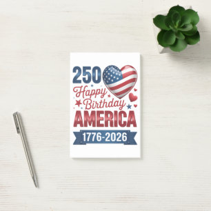 USA Herzen 1776 2026 4. Juli Post-it Klebezettel