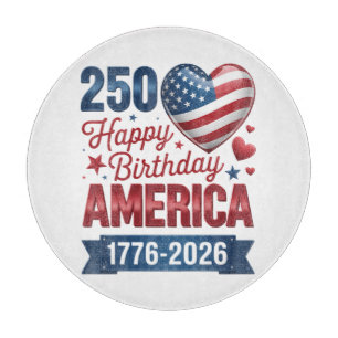 USA Herzen 1776 2026 4. Juli Schneidebrett