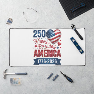 USA Herzen 1776 2026 4. Juli Schreibtischunterlage