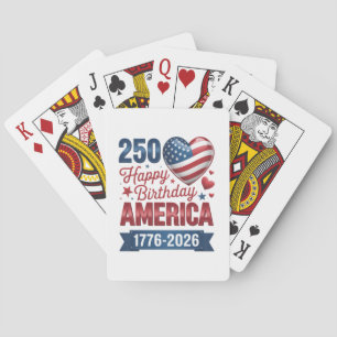 USA Herzen 1776 2026 4. Juli Spielkarten