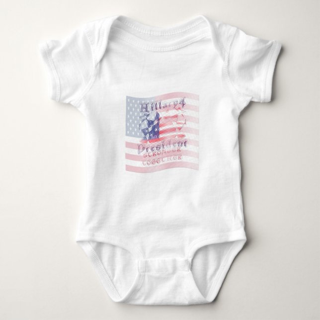 USA Hillary 4 President Baby Strampler (Vorderseite)