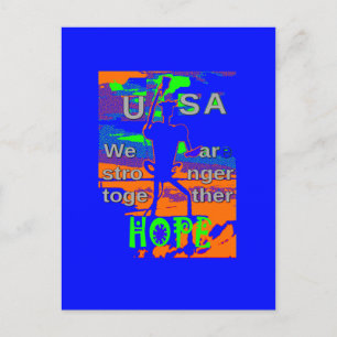 USA Hillary Hoffnung Wir sind stärker zusammen Postkarte