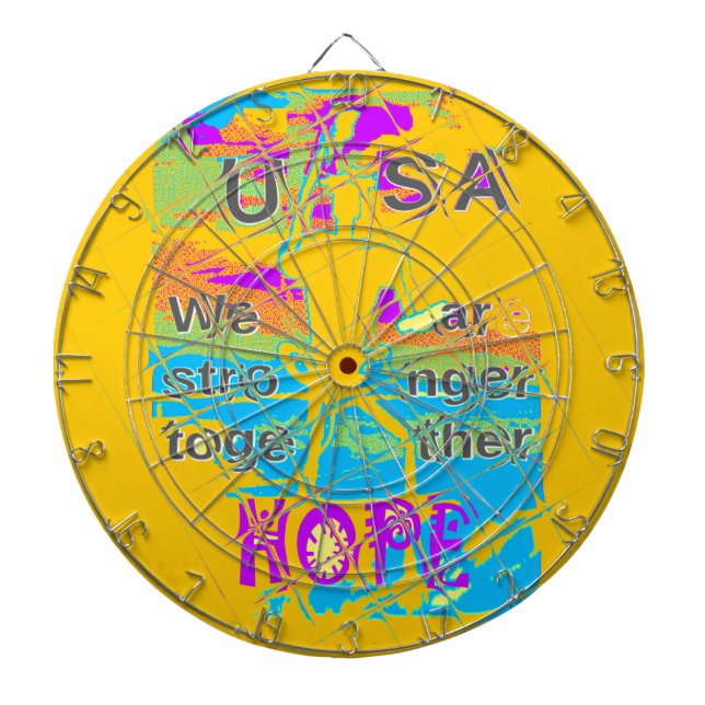 USA Hillary Hope Stronger Together Dartscheibe (vorne)