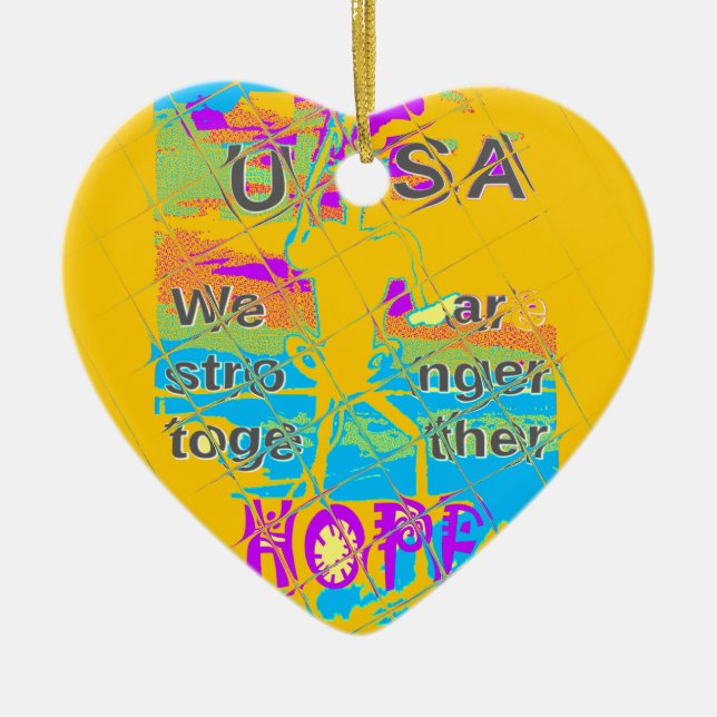USA Hillary Hope Stronger Together Keramik Ornament (Vorne)