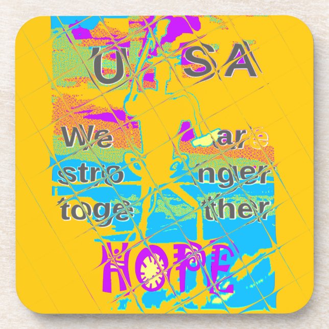 USA Hillary Hope Stronger Together Untersetzer (Vorderseite)