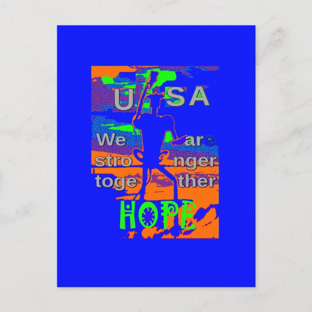 USA Hillary Hope Wir sind gemeinsam stärker Postkarte (Vorderseite)