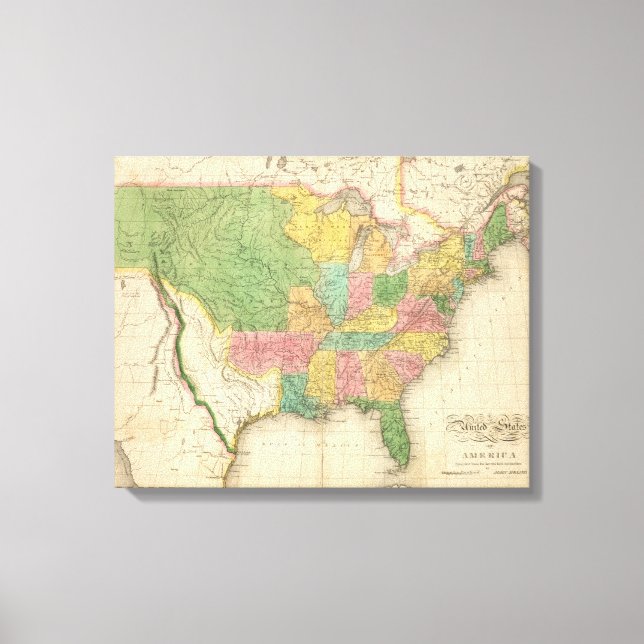 USA History Map Leinwanddruck (Vorderseite)
