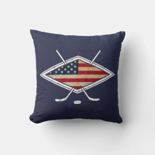 USA-Hockey-Logo-Kissen mit Namen und Zahl Kissen