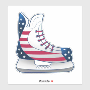 USA Hockey-Schlittschuhe Aufkleber