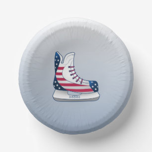 USA-Hockey-Schlittschuhe Pappteller