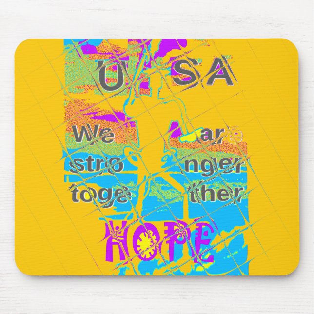 USA Hoffnung: Farbige Texturdesign Mousepad (Vorne)
