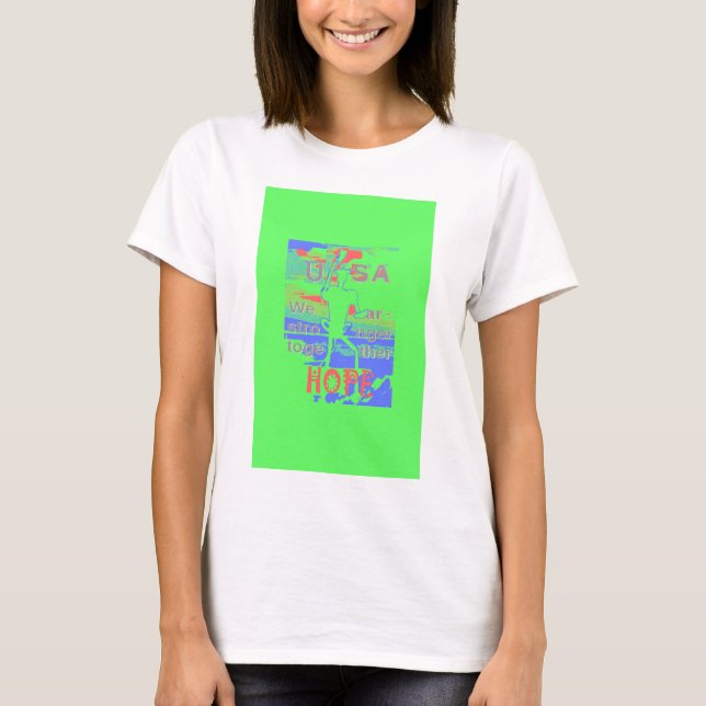 USA Hoffnung: Neon Lemon & Orange Art T-Shirt (Vorderseite)