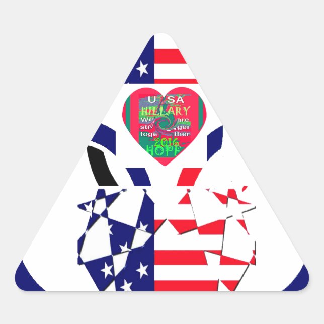 USA Hope Beautiful Phantastisch National Flag Desi Dreieckiger Aufkleber (Vorderseite)