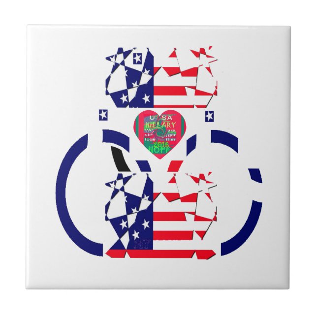 USA Hope Beautiful Phantastisch National Flag Desi Fliese (Vorderseite)