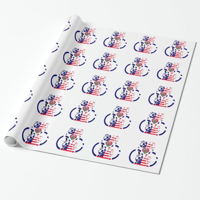 USA Hope Beautiful Phantastisch National Flag Desi Geschenkpapier (Ungerollt)